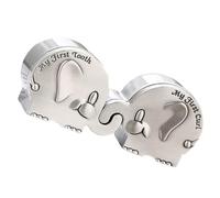 EXHUMKY Keepsake Container Elephant Shape Tooth Fairy Box for Newborn Boys and Chic Metal Tooth Holder with Vintage Design Use for Christening and Birthday