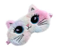 EXHUMKY Kids Plush Cat Eye Mask Sleep Blindfold Tie-dye Color, Soft Light Blocking Sleeping Cover for Children's Nap and Travel