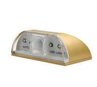 EXHUMKY LED Sensor Motion Door Keyhole Light Infrared Pir Night Lamp for Home Stairway Wall Mounted No Battery Gold White Light