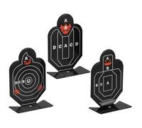 EXHUMKY Metal Shooting Targets 3pcs Black Rotatable Practice Spinner Scoreboard for Outdoor Shooting Range Training and Precision Games
