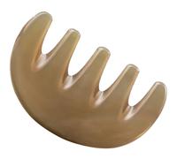 EXHUMKY Ox Horn 5-Tooth Head Massager Scalp Comb Lightweight No Static Unique Chic Design for Hair and Scalp Care Suitable for Parents