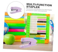 EXHUMKY Portable Office Desktop Stapler Lavender Purple Compact Metal Multi Function Stapler for School Home Travel and Easy to Use
