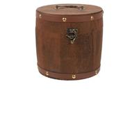 EXHUMKY Portable Wooden Tea Leaf Box Retro Storage Holder with Carved Handle Medium Pine Wood Container Reinforced Edges Charming Vintage Design