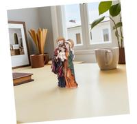 EXHUMKY Resin Catholic Jesus Baptism Statue with Holy Family Figurine Realistic Nativity Sculpture for Indoor Religious Decor Holiday Celebration Catholic Home
