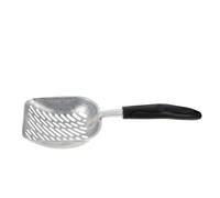 EXHUMKY Stainless Steel Cat Litter Scoop Durable Cleaning Tool for Kitten Sands and Waste Pickup Wide Mouth Design for Easy Use Essential Pet Accessory White