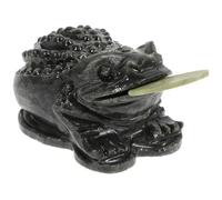 EXHUMKY Toad Desktop Ornament Jade Figurine 8.2Cm X 5.1Cm X 4Cm Toad Craft Home Adornment Office Table Decoration