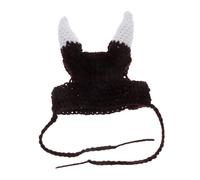 EXHUMKY Viking Horn Cat Hat for Pets Adorable Halloween Costume for Cats Dogs Stylish Knit Beanie for Birthdays Photo Shoots Eye-catching Accessory Multipurpose Pet Headgear