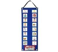 EXHUMKY Visual Schedule Board for Home - Blue Chore Chart with Daily Routine Planner and Behavior Calendar for Boys