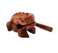 EXHUMKY Wooden Frog Guiro Percussion Instrument Animal Figurine Musical for All Ages Cognitive Music Teaching Tool