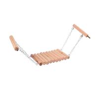 EXHUMKY Wooden Parrot Swing Safe Climbing Ladder for Bird Exercise Durable Pet Supply for Balance Coordination for Caged Birds and Playtime Fun