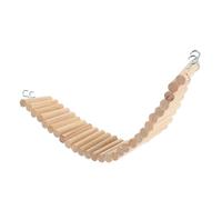 EXHUMKY Wooden Pet Climbing Ladder Suspension Bridge for Hamsters and Small Animals Easy Hanging Design Natural for Cage Adventures and Exploration