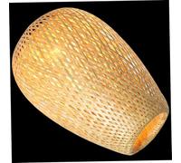 EXHUMKY Woven Bamboo Lamp Shade Rustic Zen Style Natural Bamboo Pendant Light Cover for Tea Restaurant Hotel Lightweight Lampshade Softens Bright Light and Creates Warm Atmosphere
