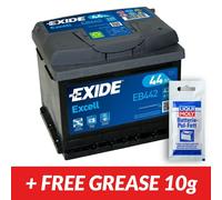 Exide 063SE EB442 12V 44Ah Car Battery + Battery Clamp Grease 10g