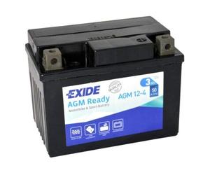 EXIDE AGM 12-4 YB4L-B Battery Fully Sealed Factory Charged Ready to Fit & Use - 1 Year Warranty