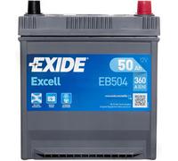 Exide EB504 Excell 008 12V Car Battery 3 Year Guarantee 50AH 360CCA 0/1