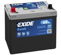 EXIDE EB605 EXCELL CAR BATTERY 60Ah 390A 005R