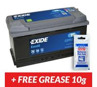 EXIDE EB950 EXCELL CAR BATTERY 95AH 800A 019SE / 017SE + Clamp Grease