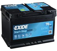Exide EK700 Stop Start 12V 70Ah 760CCA TYPE 096 AGM VRLA Car Battery - No Spill - 3 Years Warranty (Please check size before buying)
