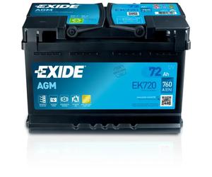 Exide EK720 Start-Stop AGM Car Battery 12V 72Ah 760CCA TYPE 096