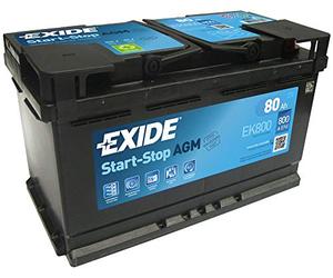 Exide EK800 Stop Start 12V 80Ah 800A TYPE 115 AGM VRLA Car Battery - No Spill - 3 Years Warranty (Please check size before buying)