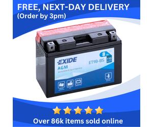 Exide ET9B-BS Motorcycle Battery 12V AGM YT9B-BS YT9B-4