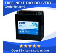 Exide ETX16-BS Motorcycle Battery 12V AGM YTX16-BS Sealed Activated