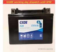 EXIDE ETX7A-BS ( YTX7A-BS ) - MOTORCYCLE BATTERY 12V 90CCAmps Sealed & Activated