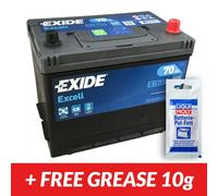 EXIDE EXCELL EB704 Car Battery 12V 70AH 540A 030SE / 068 + Clamp Grease