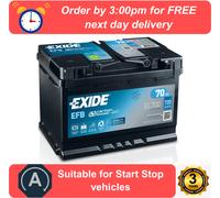 EXIDE Micro-Hybrid EFB Battery EL700 Volkswagen Transporter 2.0 TDI T6 2015-2020