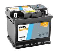 Exide Premium Carbon Boost EA472 47aH Car Battery | Compatible with: Alfa Romeo Alfasud, Alfa Sprint, Audi 50, 60, 60 Variant, 75, 75 Variant, 80 B1 Notchback