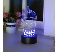 EXIGENT Boba Bubble Milk Tea 3D Acrylic LED Lamp Night Light Flashing Cool (BobaLamp)