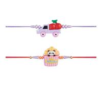 Eximious India Rakhi for Brother Set of 2 with Greeting Card - Designer Handmade Rakhi Thread for Bhaiya, Raksha Bandhan Set for Brother, Traditional Rakhi Bracelet Popcorn Design