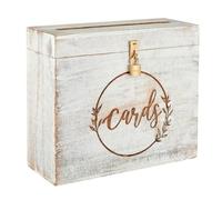 Eximious India Wedding Card Box with Card Slot and Lock 12"X10"X4.5"- Gift Wishing Well Card Box for Weddings, Receptions, Birthdays, Graduation Day, Baby Showers, Honeymoon Funds WBKH (White)