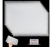 EXIN DEHCEN Pack of 8 Plastic Canvas for Bags, Plastic Canvas Sheets, 20 x 30 cm Plastic Canvas, Hole Diameter 3 mm Plastic Grid, Plastic Grid for Crafts, Sewing Projects, Handmade Bag