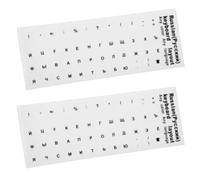 Exingk 2pcs Russian Sticker For Keyboard Black/Blue/Green/Red/Yellow Characters On Transparent Background Standard Letter Stickers Small Black