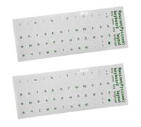 Exingk 2pcs Russian Sticker For Keyboard Black/Blue/Green/Red/Yellow Characters On Transparent Background Standard Letter Stickers Small Black