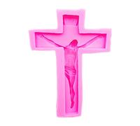 Exingk Jesus Crucifix Crystal Epoxy Mold Wall Pendant Resin Molds Cross-shape Charm Epoxy Casting Mould DIY Handmade Craft cross-pendant mold