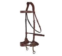 Exion Nova Hackamore Bridle for Horses - Anatomical Bitless Bridle with Rubber Reins | Anti-Pressure Crownpiece | Vegetable-Tanned Leather | Size Full, Cob, Pony & Over (Oak Brown, Over)