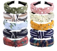EXIPSAT 10 Pieces Knot Headband Set for Women, Fashion Headbands with Multicolor Patterns, Wide Headbands for Tying