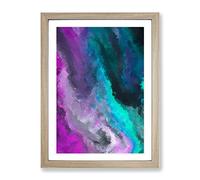 Exist Forever Abstract Framed Print for Living Room Bedroom Home Office Décor, Wall Art Picture Ready to Hang, Oak A3 Frame (34 x 46 cm)