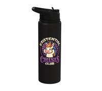 Existential Crisis Club Funny Sad Unicorn Life Crisis Stainless Steel Insulated Water Bottle