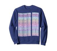 Existential Dread Vaporwave Streetwear Aesthetic Cyberpunk Sweatshirt, Adult Unisex, Navy Blue, Large