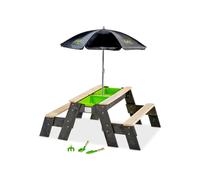 EXIT Aksent sand & water and picnic table (2 benches) with parasol and gardening tools