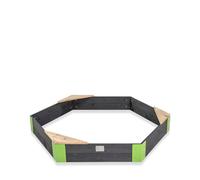 EXIT Toys Aksent Wooden Sandbox Hexagon - With 3 Seats - Sturdy Metal Corners - Modern Design - For Outside in the Garden - For Children - 100% FSC Cedar Wood - 5.3x4.6ft