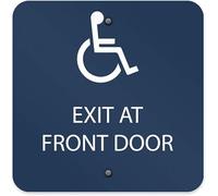 Exit at Front Door Ada Metal Tin Sign 12x12 inches