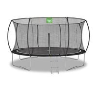 EXIT Toys Black Edition Round Trampoline - ø14ft - Foot Protection System - With Trampoline Ladder - Safety Net with Zip Closure - Modern Design - Rustproof - Weather-resistant - For Children - Black