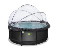 EXIT Black Leather pool 12ft x 48in with sand filter pump and dome - black