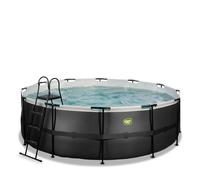EXIT Black Leather pool 14ft x 48in with sand filter pump - black