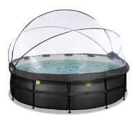 EXIT Black Leather pool 16ft x 48in with sand filter pump and dome - black
