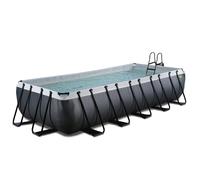 EXIT Black Leather pool 18ft x 8ft x 39in with sand filter pump - black